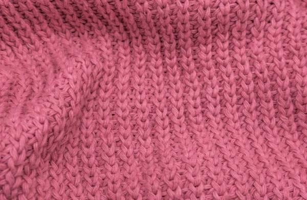 Textura Jersey Punto Rosa Cerca Lana Punto Roja — Foto de Stock