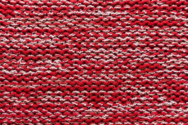 Tekstura Czerwono Białego Swetra Dzianiny Zbliżenie Dzianiny Wełny — Zdjęcie stockowe