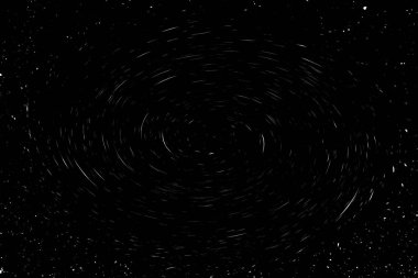 Siyah arkaplanda beyaz noktalar ve noktalar, soyutlama, kıvrımlar ve girdaplar galaksi dokusu, siyah ve beyaz ekstrüzyon etkisi