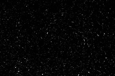 Siyah arkaplanda beyaz noktalar ve noktalar, soyutlama, kıvrımlar ve girdaplar galaksi dokusu, siyah ve beyaz ekstrüzyon etkisi