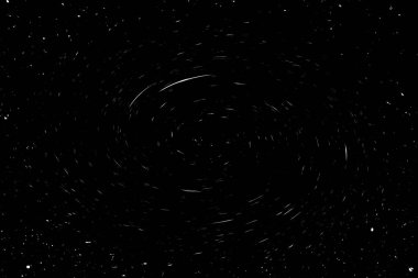 Siyah arkaplanda beyaz noktalar ve noktalar, soyutlama, kıvrımlar ve girdaplar galaksi dokusu, siyah ve beyaz ekstrüzyon etkisi