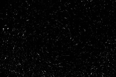Siyah arkaplanda beyaz noktalar ve noktalar, soyutlama, kıvrımlar ve girdaplar galaksi dokusu, siyah ve beyaz ekstrüzyon etkisi