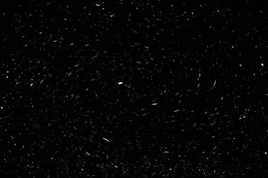 Siyah arkaplanda beyaz noktalar ve noktalar, soyutlama, kıvrımlar ve girdaplar galaksi dokusu, siyah ve beyaz ekstrüzyon etkisi