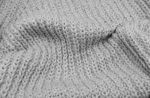 ニットセーターの質感を閉じる ホワイトニットウー — ストック写真