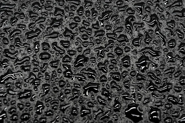 Water Drops Black Background Closeup Texture — Stock Photo, Image