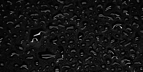 Капли Воды Черном Фоне Текстура Крупным Планом — стоковое фото