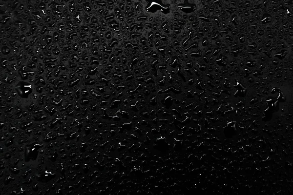 Water Drops Black Background Closeup Texture — Stock Photo, Image