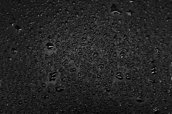 Water Drops Black Background Closeup Texture — Stock Photo, Image