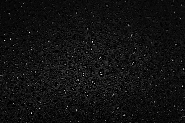 Water Drops Black Background Closeup Texture — Stock Photo, Image