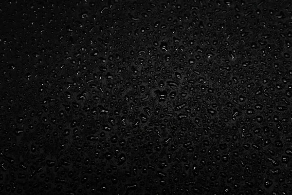 Gotas Agua Sobre Fondo Negro Textura Primer Plano — Foto de Stock