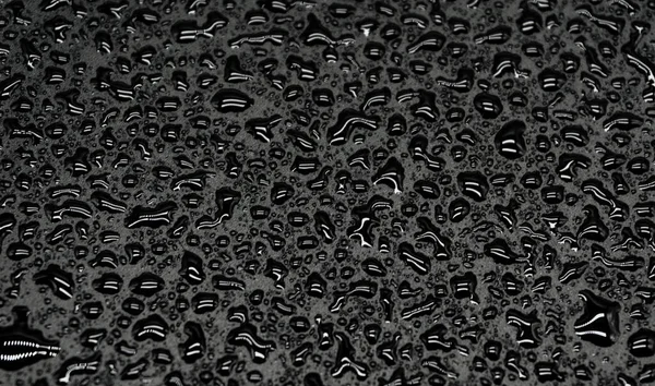 Капли Воды Черном Фоне Текстура Крупным Планом — стоковое фото
