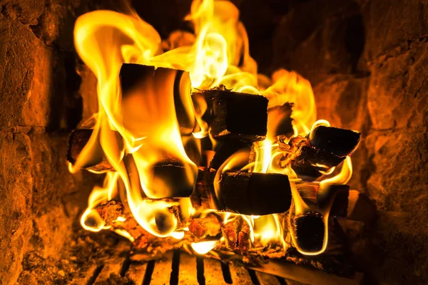 Brennholz Kamin Ofen Makro — Stockfoto