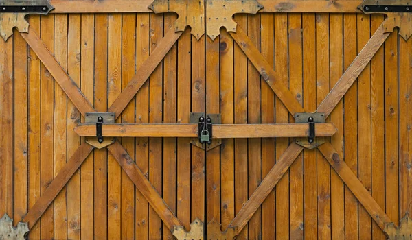 Brown Decorative Wooden Gate Lock Royalty Free Stock Images