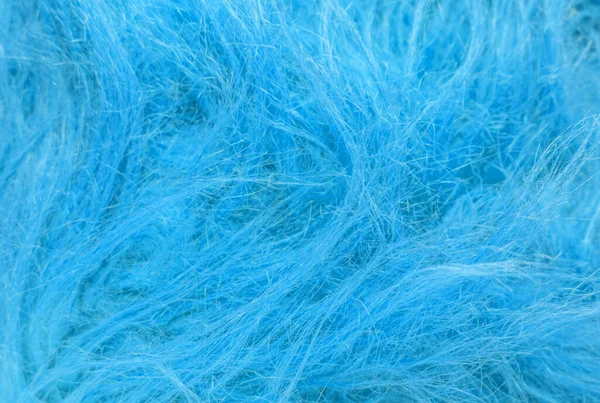 Kék Bolyhos Gyapjú Textúra Állati Gyapjú Háttér Festett Szőrme Textúra — Stock Fotó