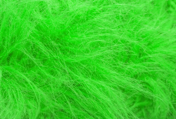 Zöld Bolyhos Gyapjú Textúra Állati Gyapjú Háttér Festett Szőrme Textúra — Stock Fotó