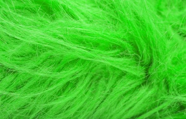 Texture Laine Pelucheuse Verte Fond Laine Animale Texture Fourrure Peinte — Photo