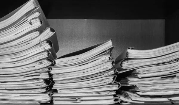 Paper Documents Stacked Archive Documents Shelves Archive Room Office Shelves — Stock Photo, Image