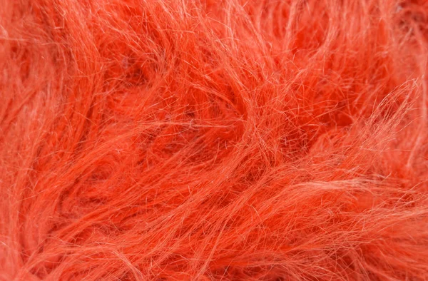 Κόκκινο Αφράτο Μαλλί Υφή Ζωικό Μαλλί Φόντο Βαμμένο Γούνα Υφή — Φωτογραφία Αρχείου