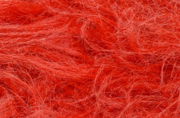 Czerwona Puszysta Wełna Tekstura Tło Wełny Zwierzęcej Malowane Futro Tekstury — Zdjęcie stockowe