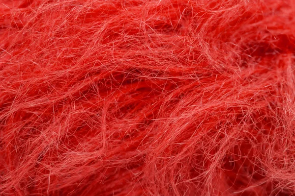 Rote Flauschige Wolle Textur Tierwolle Hintergrund Bemalte Pelztextur Nahaufnahme — Stockfoto