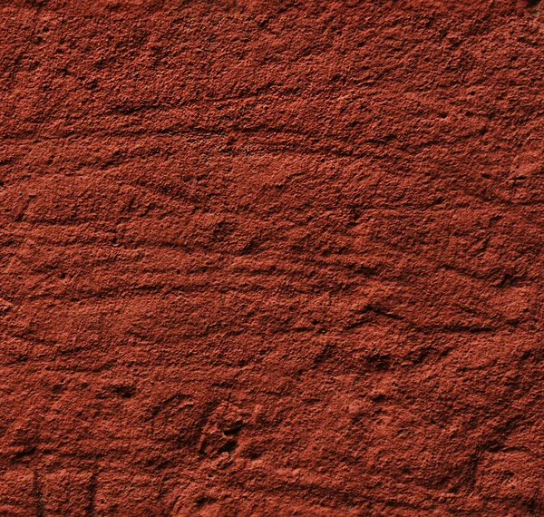Fragment Vieux Rouge Rugueux Mur Plâtre Texture Fond Grunge — Photo