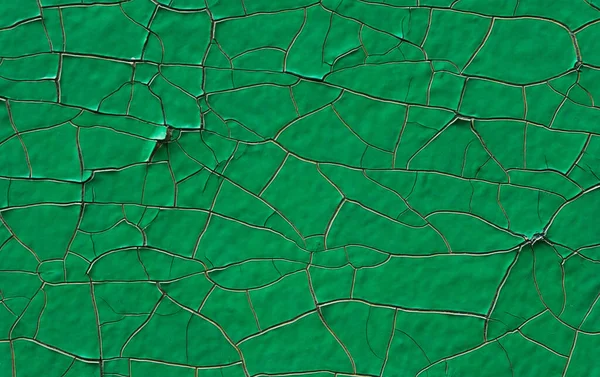 Old Green Wall Cracked Paint Background Texture — Stock Photo, Image