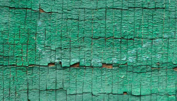Old Peeling Green Paint Wooden Board Background — Stock Photo, Image