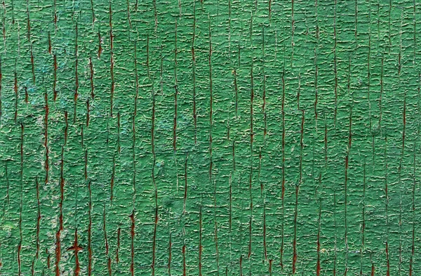 Old Peeling Green Paint Wooden Board Background — Stock Photo, Image