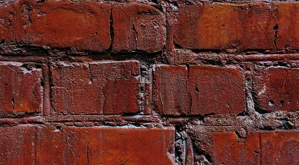 Fragment Old Red Brick Wall Background Grunge — Stock Photo, Image