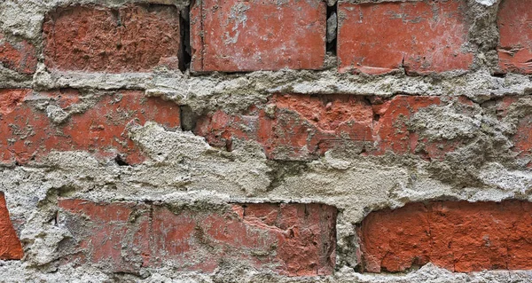 Fragment Oude Rode Baksteen Muur Achtergrond Grunge — Stockfoto