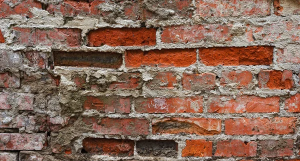 Fragment Oude Rode Baksteen Muur Achtergrond Grunge — Stockfoto