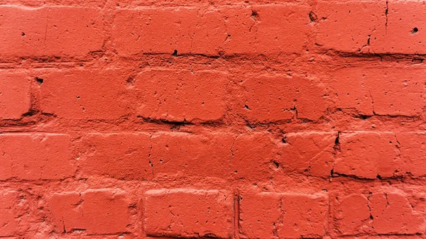 Old red brick wall background texture, Brick wall painted with red paint  for drawing graffiti, grunge dark orange background