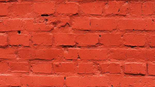古い赤レンガの壁の背景のテクスチャ 落書きを描くための赤い塗料で塗装レンガの壁 グランジダークオレンジの背景 — ストック写真