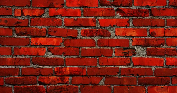 Old red brick wall background texture, weathered stained red brick  for drawing graffiti, grunge dark orange background