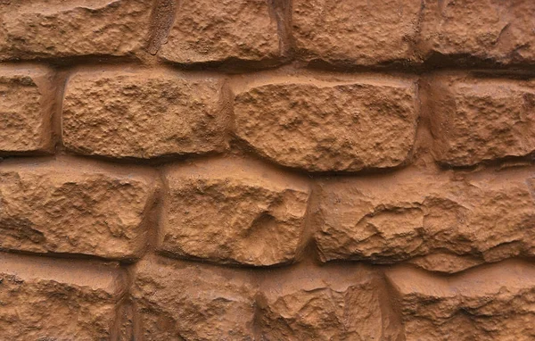 Orange Wall Stone Blocks Texture Background Stock Photo