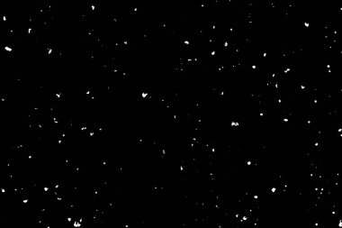 Siyah zemin üzerinde kaotik beyaz boke, ışık lekeleri dokusu, soyutlama, düşen kar, yıldız gökyüzü, parlak ışık dokusu parlaklığı