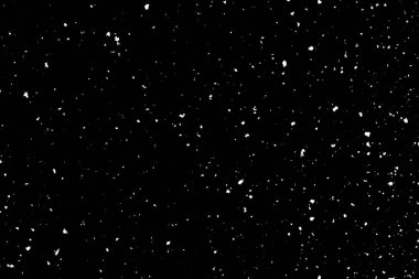 Siyah zemin üzerinde kaotik beyaz boke, ışık lekeleri dokusu, soyutlama, düşen kar, yıldız gökyüzü, parlak ışık dokusu parlaklığı