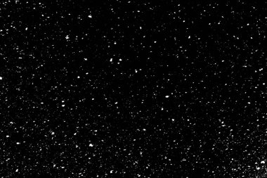 Siyah zemin üzerinde kaotik beyaz boke, ışık lekeleri dokusu, soyutlama, düşen kar, yıldız gökyüzü, parlak ışık dokusu parlaklığı