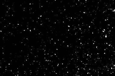 Siyah zemin üzerinde kaotik beyaz boke, ışık lekeleri dokusu, soyutlama, düşen kar, yıldız gökyüzü, parlak ışık dokusu parlaklığı