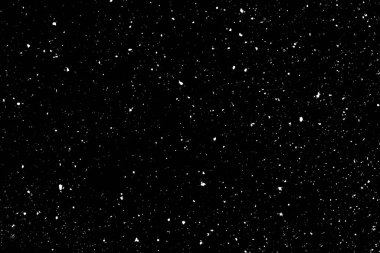 Siyah zemin üzerinde kaotik beyaz boke, ışık lekeleri dokusu, soyutlama, düşen kar, yıldız gökyüzü, parlak ışık dokusu parlaklığı