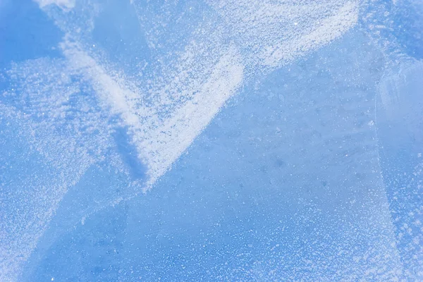 Textura Gelo Azul Com Padrão Rachaduras Fundo Gelo Congelado Pista — Fotografia de Stock