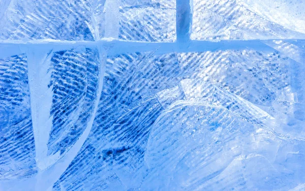 Μπλε Υφή Πάγου Ένα Μοτίβο Και Ρωγμές Φόντο Πάγος Παγωμένο — Φωτογραφία Αρχείου