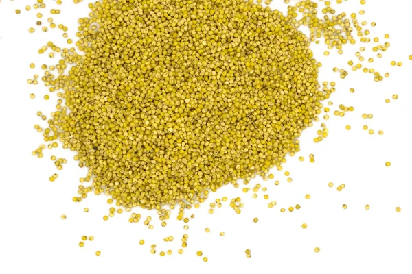 Yellow Millet Groats Isolated White Background — Stock Photo, Image