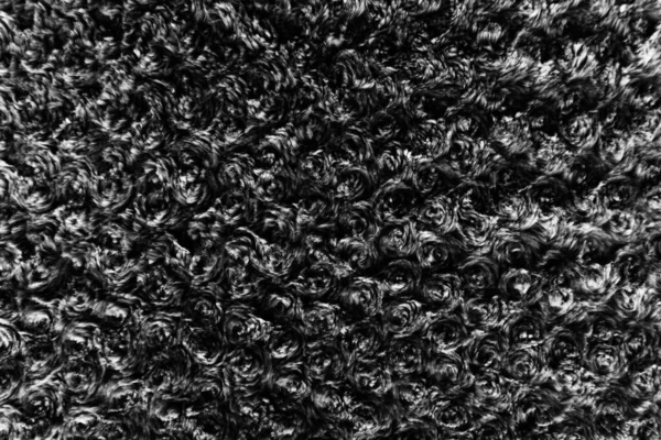 Fundo Textura Preta Algodão Ovelha Natural Escura Pele Macia Preta — Fotografia de Stock
