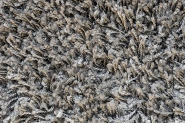 Beyaz halı arka plan dokusu, yakın plan, gri tekstil dokusu, kabarık halı arka plan, yün kumaş dokusu, bej tüylü halı, tüylü döşeme parçası, iç döşeme.