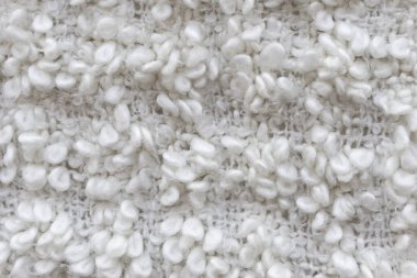 Yün topaklı beyaz kumaş dokusu, beyaz yünden pelerin