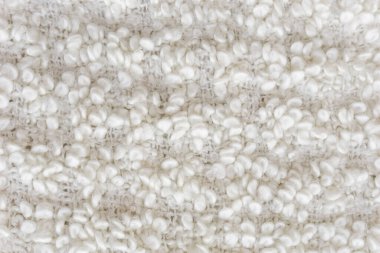 Yün topaklı beyaz kumaş dokusu, beyaz yünden pelerin