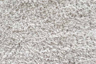 Beyaz yün doku arka plan, hafif doğal koyun yünü, beyaz tüylü kürk dokusu, parça halinde yün halı, gri halı, beyaz halı.