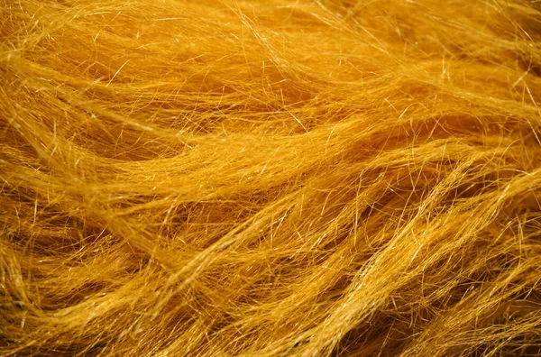 Κίτρινο Μαλλί Υφή Φόντο Υφή Των Κόκκινων Μαλλιών Close Χρυσή — Φωτογραφία Αρχείου