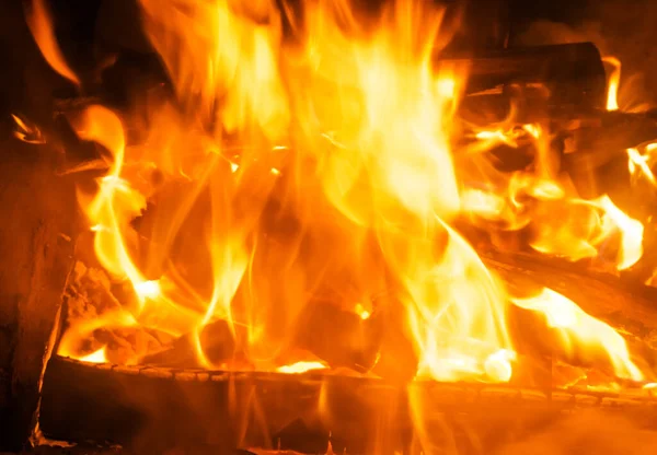 Brennholz Der Nacht Eine Flamme Der Dämmerung — Stockfoto